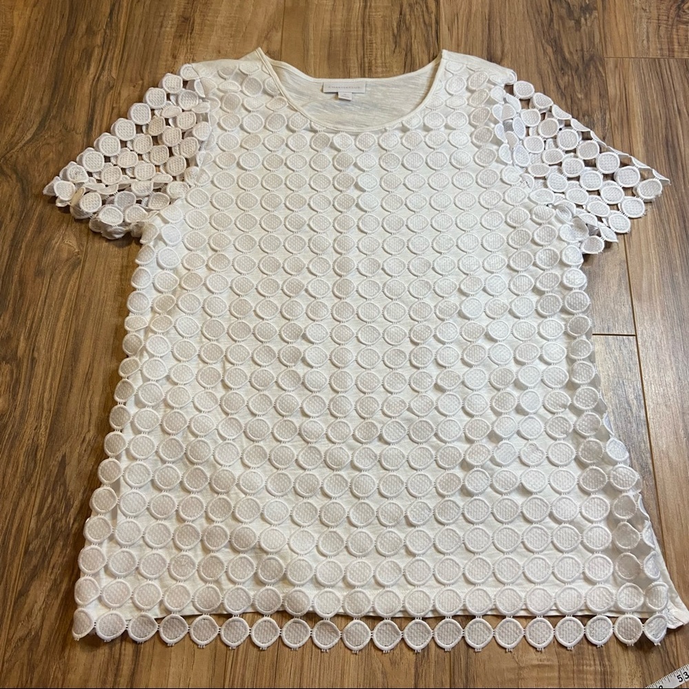 White Polka Dot Design Charter Club Short Sleeve M